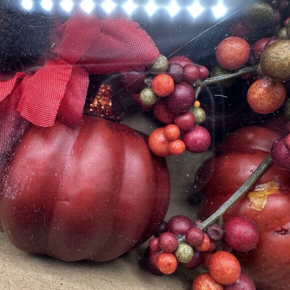 Fall Bowl Filler Set Red Pumpkins Sunflowers Berries Harvest Thanksgiving Decor - Picture 6 of 8